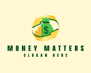 Money Bag Arrow logo design