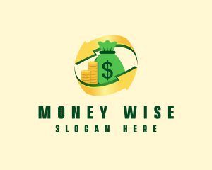 Money Bag Arrow logo design