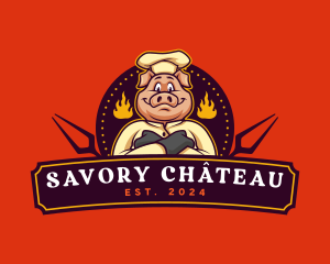 Barbecue Pig Roasted logo design