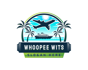 Airplane Cruise Ship Getaway Logo