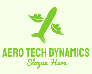 Green Eco Plane logo design