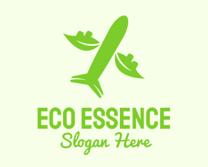 Green Eco Plane logo design