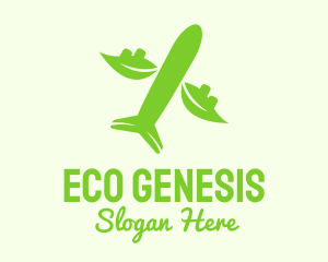 Green Eco Plane logo design