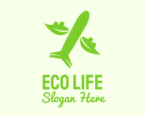 Green Eco Plane logo design