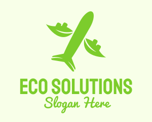 Green Eco Plane logo design