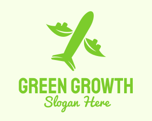 Green Eco Plane logo design