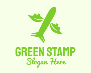 Green Eco Plane logo design