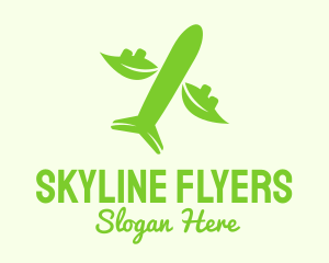 Green Eco Plane logo design