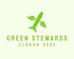 Green Eco Plane logo design