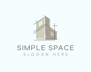 Minimalist Architecture Blueprint logo design