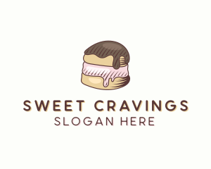 Cream Puff Dessert Pastry logo design