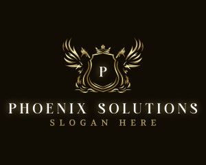 Phoenix Crown Shield logo design