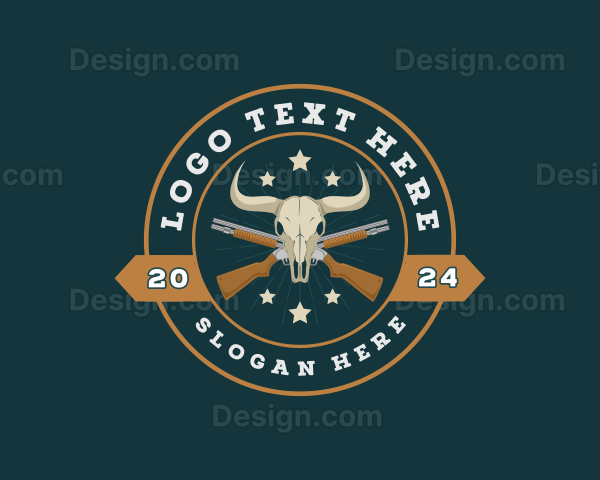 Western Bull Skull Shotgun Logo