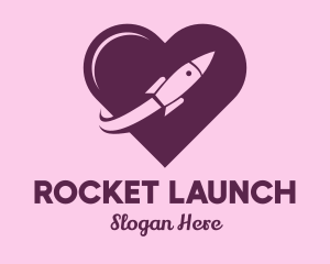 Purple Rocket Love logo design