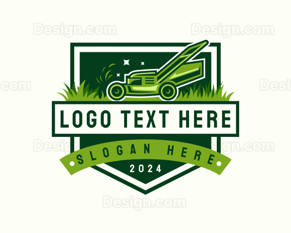 Grass Cutting Gardening Logo