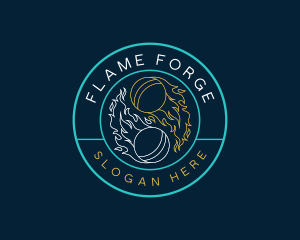 Cricket Ball Flame logo design