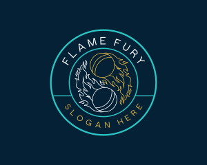 Cricket Ball Flame logo design