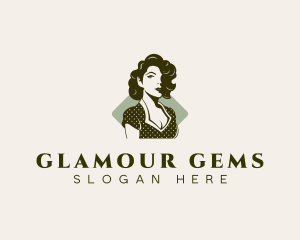 Retro Woman Pinup logo design