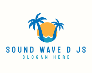 Tropical Sunset Beach logo design