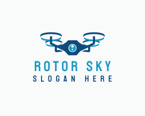 Aerial Drone Quadcopter logo design