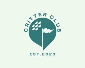 Golf Sport Location Pin logo design