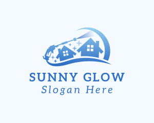 Pressure Washing Home Cleaning Logo