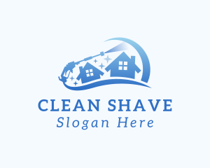 Pressure Washing Home Cleaning logo design