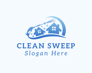 Pressure Washing Home Cleaning logo design