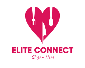 Pink Heart Utensil Restaurant logo