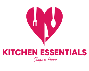 Pink Heart Utensil Restaurant logo