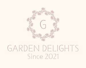 Daisy Garden Wreath Plant logo design