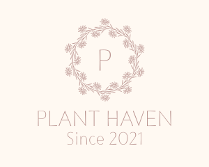 Daisy Garden Wreath Plant logo design