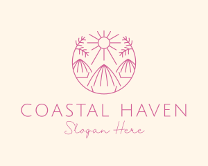 Tropical Palm Tree Hut logo design