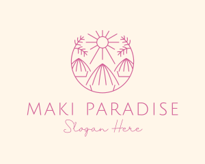 Tropical Palm Tree Hut logo design