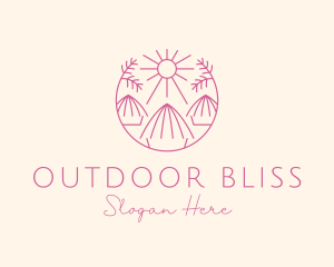 Tropical Palm Tree Hut logo design