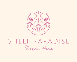 Tropical Palm Tree Hut logo design