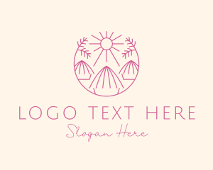 Hut - Tropical Palm Tree Hut logo design