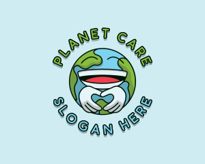 Heart Planet Earth logo design