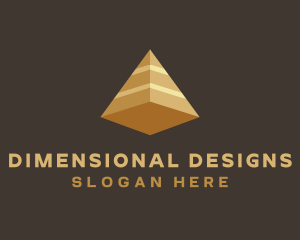 Gold Corporate Pyramid logo design