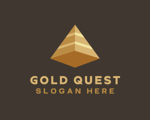 Gold Corporate Pyramid logo design