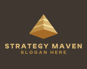 Gold Corporate Pyramid logo design