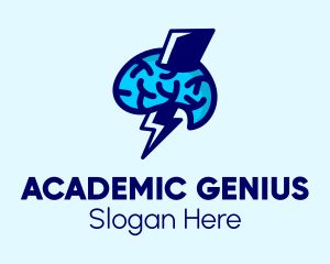 Genius Lightning Brain  logo design