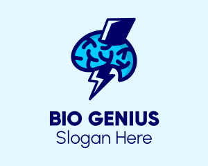 Genius Lightning Brain  logo design