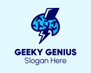 Genius Lightning Brain  logo design