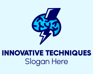 Genius Lightning Brain  logo design