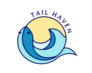 Fish Tail Beach Wave logo design