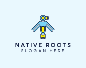 Aztec Bird Symbol logo design