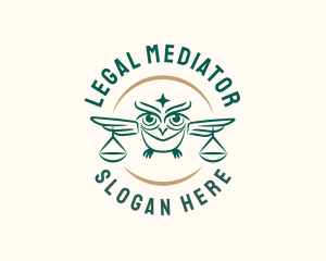 Owl Law Scales logo design