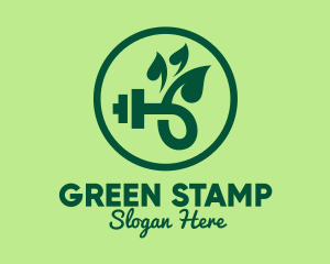 Green Dumbbell Leaves logo design