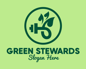 Green Dumbbell Leaves logo design